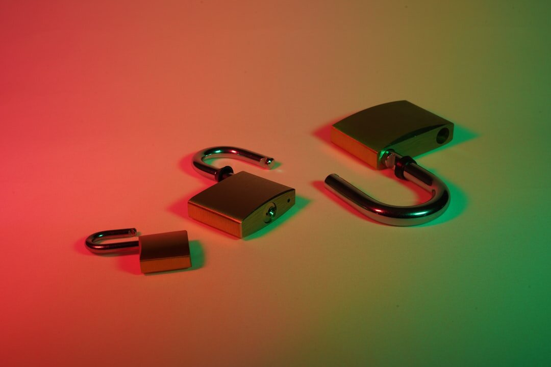Cybersecurity concept with digital lock and data streams
